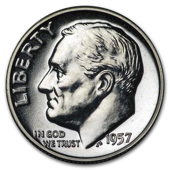1957 Roosevelt Dime Gem Proof 1957 Roosevelt Dime Gem Proof